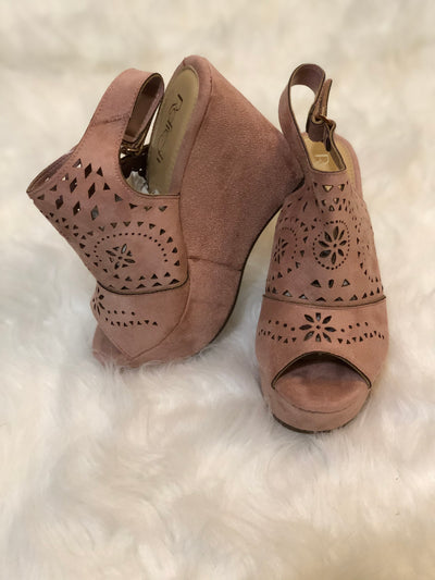 Dusty Rose Suede Wedge - Spurs and Stilettos Boutique